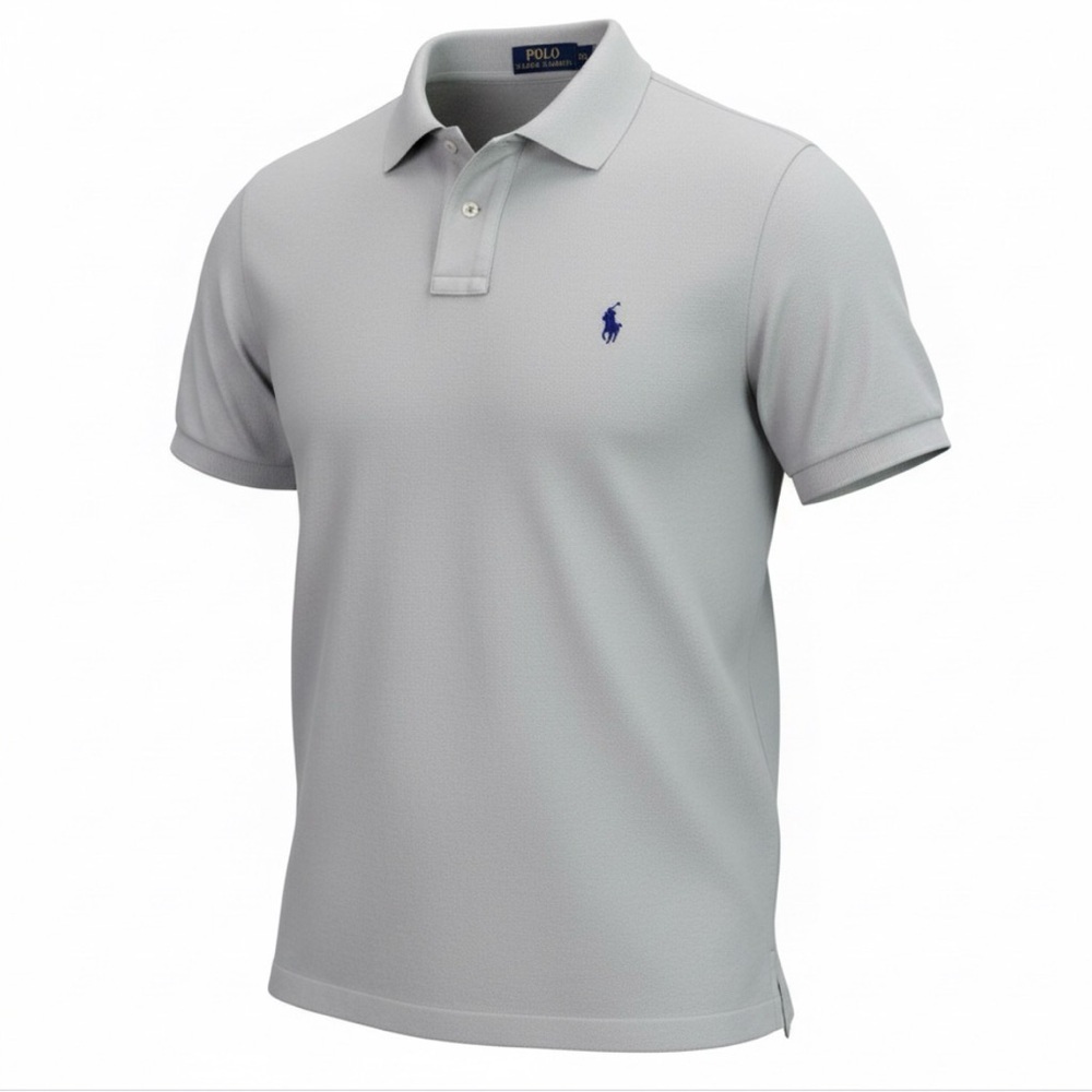 POLO RALPH LAUREN GRAY CUSTOM FIT SHORT SLEEVE POLO SHIRT MENS SZ XXL